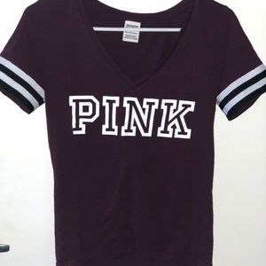 PINK brand name burgundy shirt